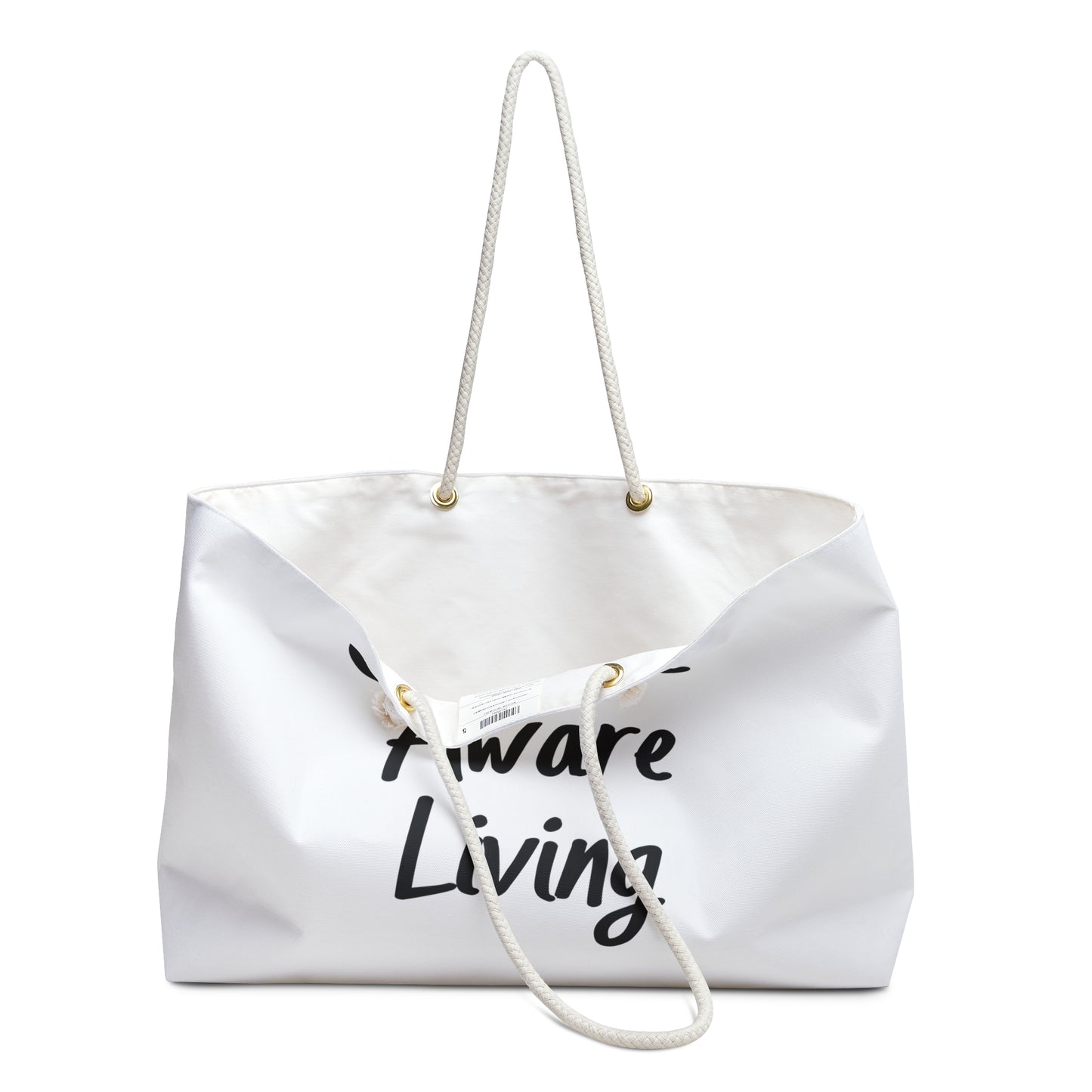 Minimalist White Oxalate Aware Living Weekender Bag