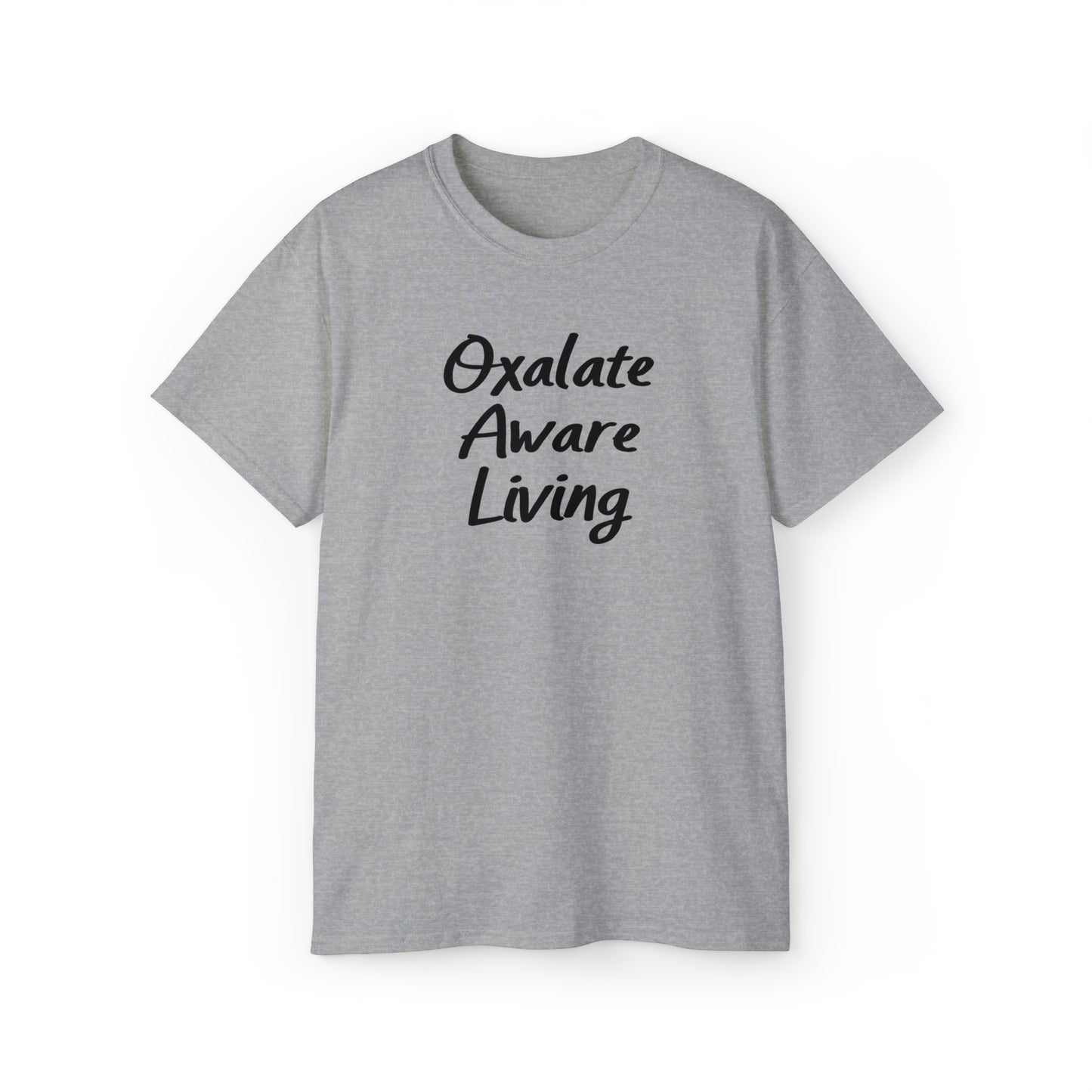 Gray Unisex Ultra Cotton Oxalate Aware Living Shirt for Healthy Lifestyles